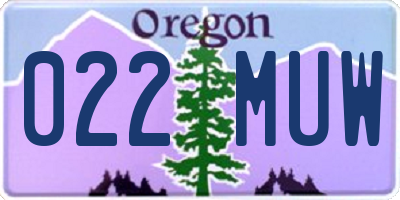 OR license plate 022MUW