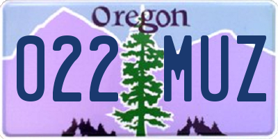 OR license plate 022MUZ