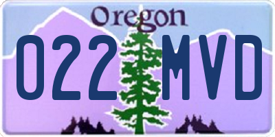 OR license plate 022MVD