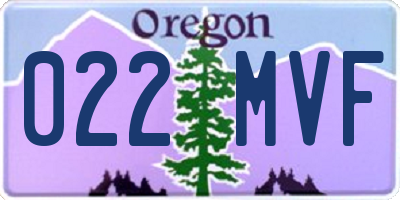 OR license plate 022MVF
