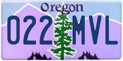 OR license plate 022MVL