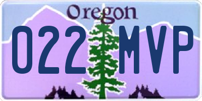 OR license plate 022MVP
