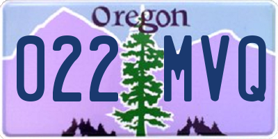 OR license plate 022MVQ
