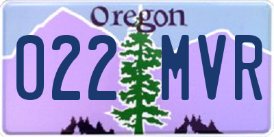 OR license plate 022MVR