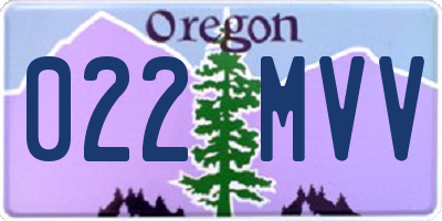 OR license plate 022MVV