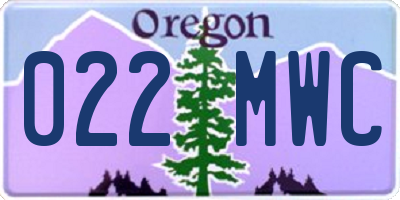 OR license plate 022MWC