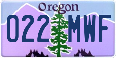 OR license plate 022MWF