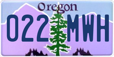 OR license plate 022MWH