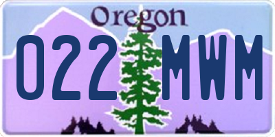OR license plate 022MWM