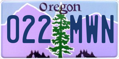 OR license plate 022MWN