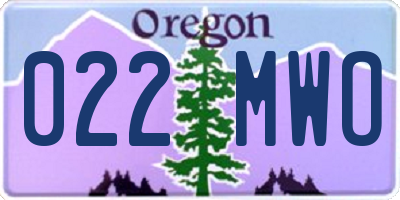 OR license plate 022MWO