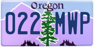 OR license plate 022MWP