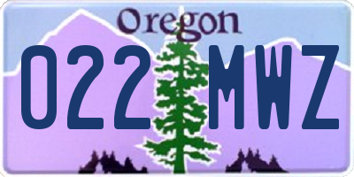 OR license plate 022MWZ