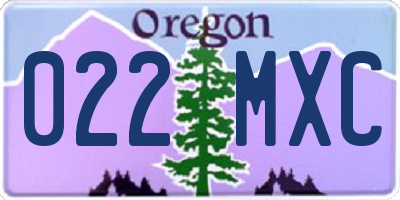 OR license plate 022MXC