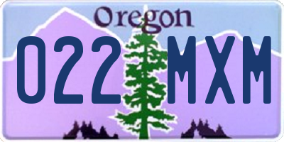 OR license plate 022MXM