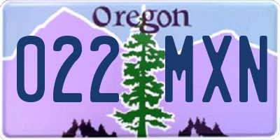 OR license plate 022MXN