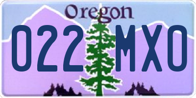 OR license plate 022MXO