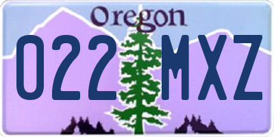 OR license plate 022MXZ