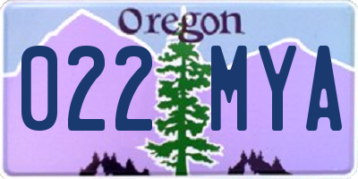 OR license plate 022MYA