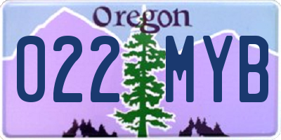 OR license plate 022MYB