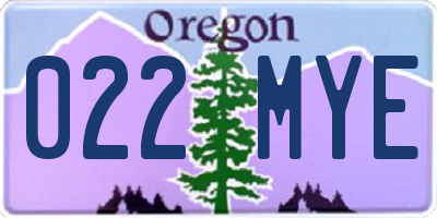 OR license plate 022MYE
