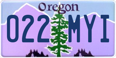 OR license plate 022MYI