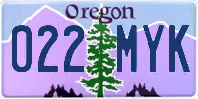 OR license plate 022MYK