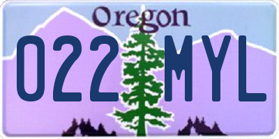 OR license plate 022MYL