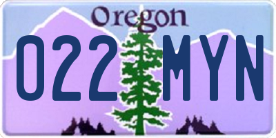 OR license plate 022MYN