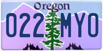 OR license plate 022MYO