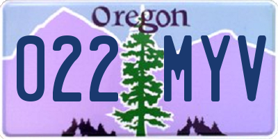 OR license plate 022MYV