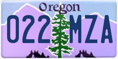 OR license plate 022MZA