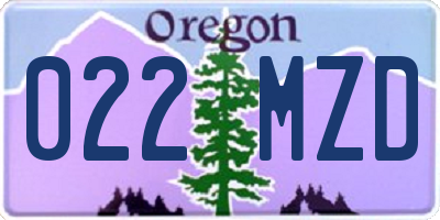 OR license plate 022MZD
