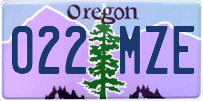 OR license plate 022MZE