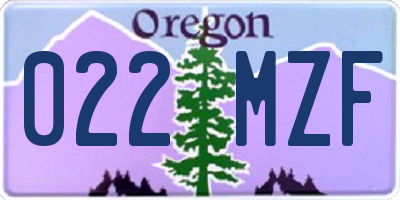 OR license plate 022MZF