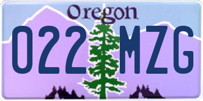 OR license plate 022MZG