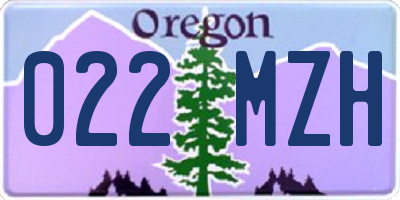 OR license plate 022MZH