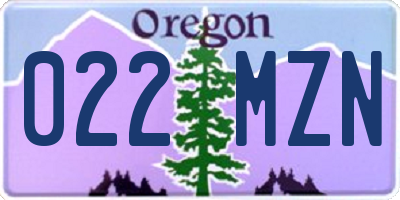 OR license plate 022MZN