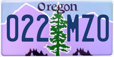 OR license plate 022MZO