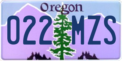 OR license plate 022MZS