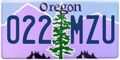 OR license plate 022MZU