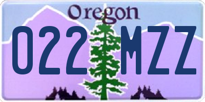OR license plate 022MZZ