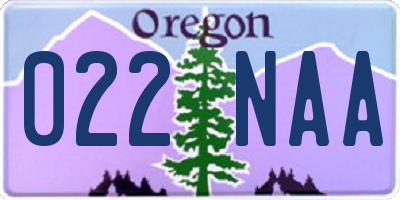 OR license plate 022NAA