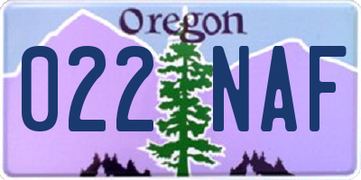 OR license plate 022NAF