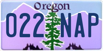 OR license plate 022NAP