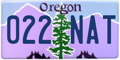 OR license plate 022NAT