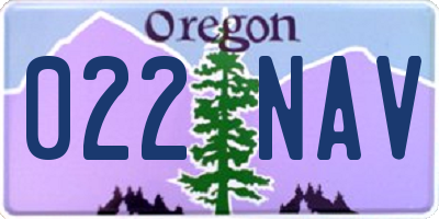 OR license plate 022NAV