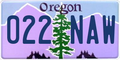 OR license plate 022NAW