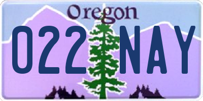 OR license plate 022NAY