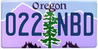 OR license plate 022NBD